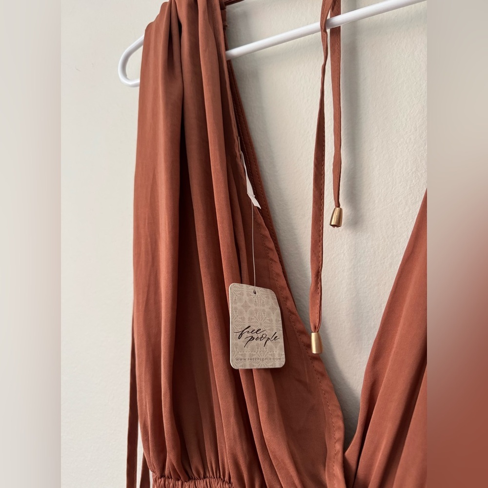Bea Sleeveless Romper in Brown Free People Size XS - Picture 7 of 11